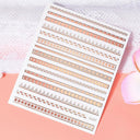 Metallic Nail Art Stickers Trendy 3D Strip Tape Designs Metallic Nail Art Stickers Trendy 3D Strip Tape Designs