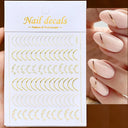 Metallic Nail Art Stickers Trendy 3D Strip Tape Designs Metallic Nail Art Stickers Trendy 3D Strip Tape Designs