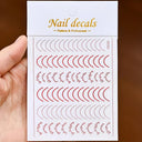 Metallic Nail Art Stickers Trendy 3D Strip Tape Designs Metallic Nail Art Stickers Trendy 3D Strip Tape Designs