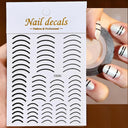 Metallic Nail Art Stickers Trendy 3D Strip Tape Designs Metallic Nail Art Stickers Trendy 3D Strip Tape Designs