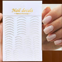 Metallic Nail Art Stickers Trendy 3D Strip Tape Designs Metallic Nail Art Stickers Trendy 3D Strip Tape Designs