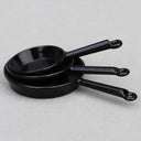 Miniature Metal Frying Pan and Casserole Set for Dollhouse Miniature Metal Frying Pan and Casserole Set for Dollhouse