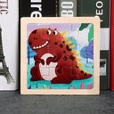 Montessori Wooden Dinosaur Transportation Puzzles for Kids Montessori Wooden Dinosaur Transportation Puzzles for Kids