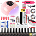 Nail Care Bundle with UV LED Lamp Electric Drill Gel Polish Set Nail Care Bundle with UV LED Lamp Electric Drill Gel Polish Set