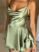 New Red Satin Bodycon Dress Alluring Backless Clubwear New Red Satin Bodycon Dress Alluring Backless Clubwear