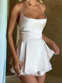 New Red Satin Bodycon Dress Alluring Backless Clubwear New Red Satin Bodycon Dress Alluring Backless Clubwear