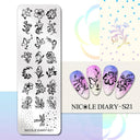 NICOLE DIARY Nail Stamping Plates Set Floral Geometric Designs NICOLE DIARY Nail Stamping Plates Set Floral Geometric Designs