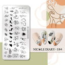 NICOLE DIARY Nail Stamping Plates Set Floral Geometric Designs NICOLE DIARY Nail Stamping Plates Set Floral Geometric Designs