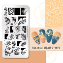 NICOLE DIARY Nail Stamping Plates Set Floral Geometric Designs NICOLE DIARY Nail Stamping Plates Set Floral Geometric Designs