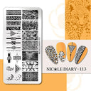 NICOLE DIARY Nail Stamping Plates Set Floral Geometric Designs NICOLE DIARY Nail Stamping Plates Set Floral Geometric Designs