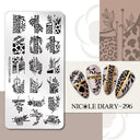 NICOLE DIARY Nail Stamping Plates Set Floral Geometric Designs NICOLE DIARY Nail Stamping Plates Set Floral Geometric Designs