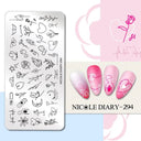 NICOLE DIARY Nail Stamping Plates Set Floral Geometric Designs NICOLE DIARY Nail Stamping Plates Set Floral Geometric Designs