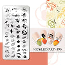 NICOLE DIARY Nail Stamping Plates Set Floral Geometric Designs NICOLE DIARY Nail Stamping Plates Set Floral Geometric Designs