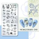 NICOLE DIARY Nail Stamping Plates Set Floral Geometric Designs NICOLE DIARY Nail Stamping Plates Set Floral Geometric Designs