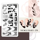 NICOLE DIARY Nail Stamping Plates Set Floral Geometric Designs NICOLE DIARY Nail Stamping Plates Set Floral Geometric Designs