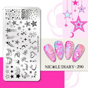 NICOLE DIARY Nail Stamping Plates Set Floral Geometric Designs NICOLE DIARY Nail Stamping Plates Set Floral Geometric Designs