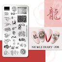 NICOLE DIARY Nail Stamping Plates Set Floral Geometric Designs NICOLE DIARY Nail Stamping Plates Set Floral Geometric Designs