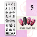 NICOLE DIARY Nail Stamping Plates Set Floral Geometric Designs NICOLE DIARY Nail Stamping Plates Set Floral Geometric Designs