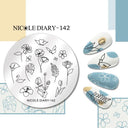 NICOLE DIARY Nail Stamping Plates Set Floral Geometric Designs NICOLE DIARY Nail Stamping Plates Set Floral Geometric Designs
