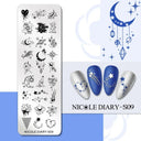 NICOLE DIARY Nail Stamping Plates Set Floral Geometric Designs NICOLE DIARY Nail Stamping Plates Set Floral Geometric Designs