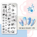 NICOLE DIARY Nail Stamping Plates Set Floral Geometric Designs NICOLE DIARY Nail Stamping Plates Set Floral Geometric Designs