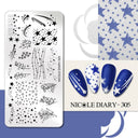 NICOLE DIARY Nail Stamping Plates Set Floral Geometric Designs NICOLE DIARY Nail Stamping Plates Set Floral Geometric Designs