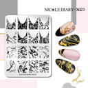 NICOLE DIARY Nail Stamping Plates Set Floral Geometric Designs NICOLE DIARY Nail Stamping Plates Set Floral Geometric Designs
