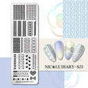 NICOLE DIARY Nail Stamping Plates Set Floral Geometric Designs NICOLE DIARY Nail Stamping Plates Set Floral Geometric Designs