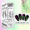 NICOLE DIARY Nail Stamping Plates Set Floral Geometric Designs NICOLE DIARY Nail Stamping Plates Set Floral Geometric Designs