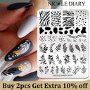 NICOLE DIARY Nail Stamping Plates Set Floral Geometric Designs NICOLE DIARY Nail Stamping Plates Set Floral Geometric Designs