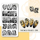 NICOLE DIARY Nail Stamping Plates Set Floral Geometric Designs NICOLE DIARY Nail Stamping Plates Set Floral Geometric Designs
