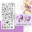 NICOLE DIARY Nail Stamping Plates Set Floral Geometric Designs NICOLE DIARY Nail Stamping Plates Set Floral Geometric Designs