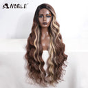Noble Blonde Wavy Lace Front Wig Ombre Hairpiece Glam Noble Blonde Wavy Lace Front Wig Ombre Hairpiece Glam