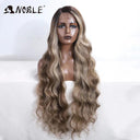 Noble Blonde Wavy Lace Front Wig Ombre Hairpiece Glam Noble Blonde Wavy Lace Front Wig Ombre Hairpiece Glam
