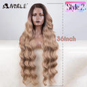 Noble Blonde Wavy Lace Front Wig Ombre Hairpiece Glam Noble Blonde Wavy Lace Front Wig Ombre Hairpiece Glam