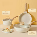 Nonstick White Granite Cookware Set Induction Safe 3-7 Piece Nonstick White Granite Cookware Set Induction Safe 3-7 Piece