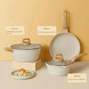 Nonstick White Granite Cookware Set Induction Safe 3-7 Piece Nonstick White Granite Cookware Set Induction Safe 3-7 Piece