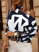 Off Shoulder Halter Neck Floral Blouse Stylish Office Wear Off Shoulder Halter Neck Floral Blouse Stylish Office Wear