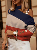 Off Shoulder Halter Neck Floral Blouse Stylish Office Wear Off Shoulder Halter Neck Floral Blouse Stylish Office Wear