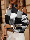 Off Shoulder Halter Neck Floral Blouse Stylish Office Wear Off Shoulder Halter Neck Floral Blouse Stylish Office Wear