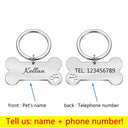 Engraved Pet ID Keychain For Cats And Dogs Personalized Bone Engraved Pet ID Keychain For Cats And Dogs Personalized Bone