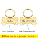 Engraved Pet ID Keychain For Cats And Dogs Personalized Bone Engraved Pet ID Keychain For Cats And Dogs Personalized Bone