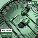 Premium Green Metal Gaming Wired Earbuds For Pro Players Premium Green Metal Gaming Wired Earbuds For Pro Players