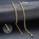 Cuban Chain Necklace Stainless Steel Link Chain Gold Cuban Chain Necklace Stainless Steel Link Chain Gold