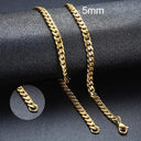 Cuban Chain Necklace Stainless Steel Link Chain Gold Cuban Chain Necklace Stainless Steel Link Chain Gold