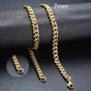 Cuban Chain Necklace Stainless Steel Link Chain Gold Cuban Chain Necklace Stainless Steel Link Chain Gold