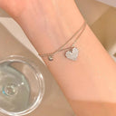 Radiant Heart Chain Bracelet Y2K Zircon Womens Jewelry Radiant Heart Chain Bracelet Y2K Zircon Womens Jewelry