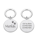 Custom Engraved Stainless Steel Pet ID Tag Paw Pendant Custom Engraved Stainless Steel Pet ID Tag Paw Pendant