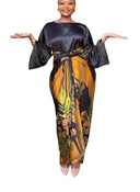 Elegant Plus Size Print Set Fashion Ensemble Long Dress Elegant Plus Size Print Set Fashion Ensemble Long Dress
