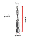 Hex Shank Titanium Plated HSS Tap Drill Bit Set Metalworking Hex Shank Titanium Plated HSS Tap Drill Bit Set Metalworking